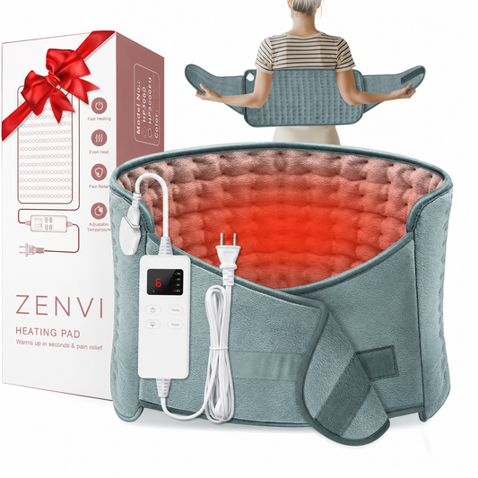 Heating Pad for Back Pain Relief & Period Cramps | Adjustable Belt